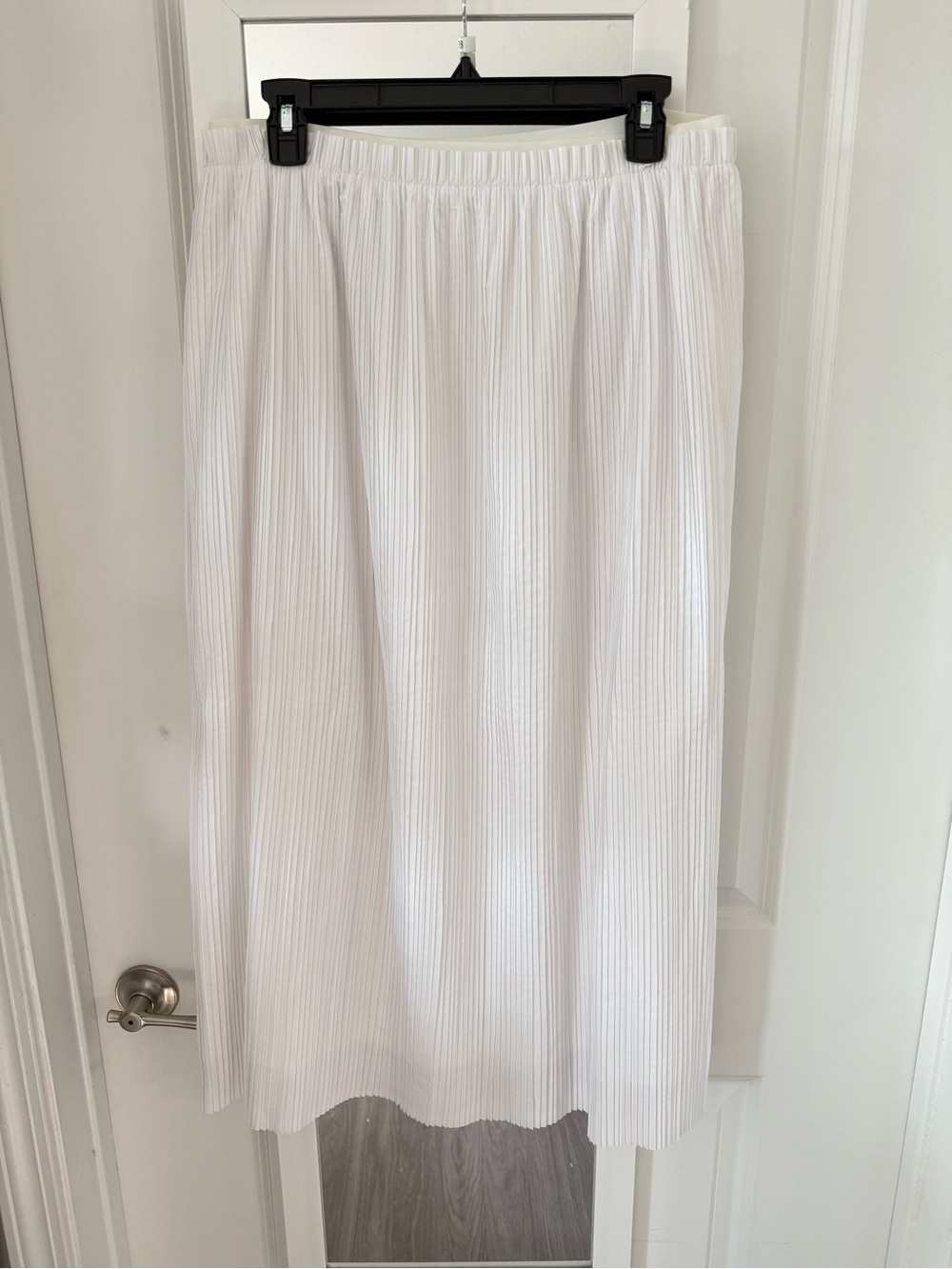 COS Women’s White Pleated Midi Skirt Elastic Waist Size 14